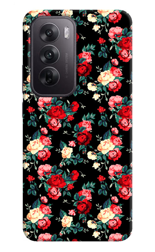 Rose Pattern Oppo Reno12 5G Back Cover