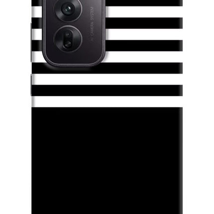 Black and White Print Oppo Reno12 5G Hard Case Back Cover by Casekaro
