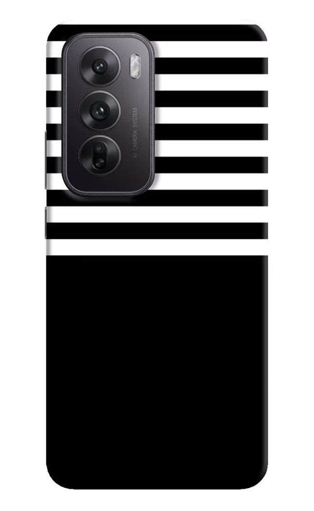 Black and White Print Oppo Reno12 5G Hard Case Back Cover by Casekaro