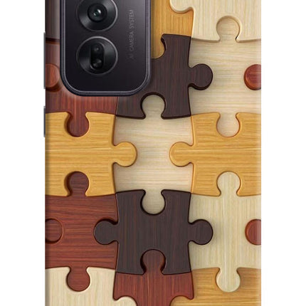 Wooden Puzzle Oppo Reno12 5G Hard Case Back Cover by Casekaro