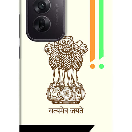 Satyamev Jayate Brown Logo Oppo Reno12 5G Hard Case Back Cover by Casekaro