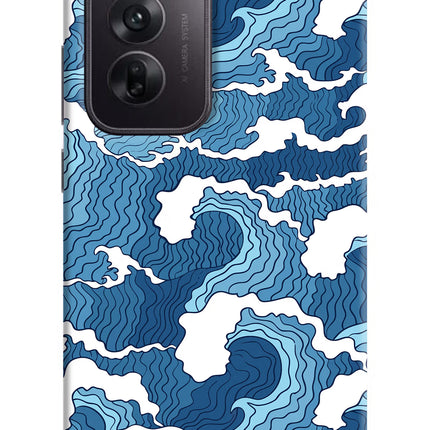 Blue Waves Oppo Reno12 5G Hard Case Back Cover by Casekaro