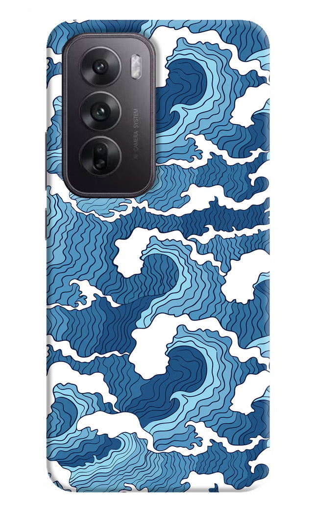 Blue Waves Oppo Reno12 5G Hard Case Back Cover by Casekaro