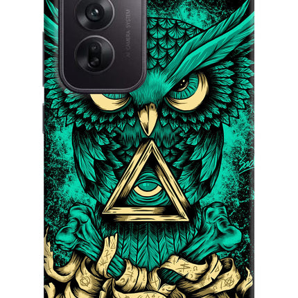 Green Owl Oppo Reno12 5G Hard Case Back Cover by Casekaro