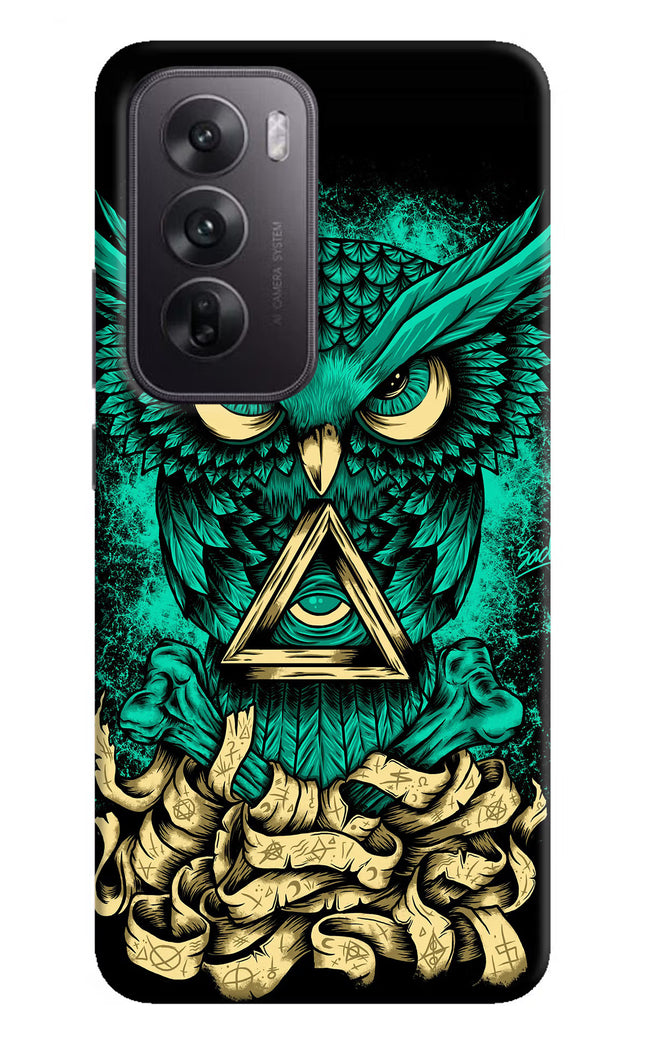 Green Owl Oppo Reno12 5G Hard Case Back Cover by Casekaro