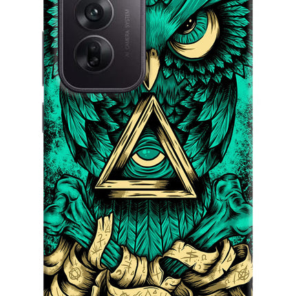 Green Owl Oppo Reno12 5G Hard Case Back Cover by Casekaro