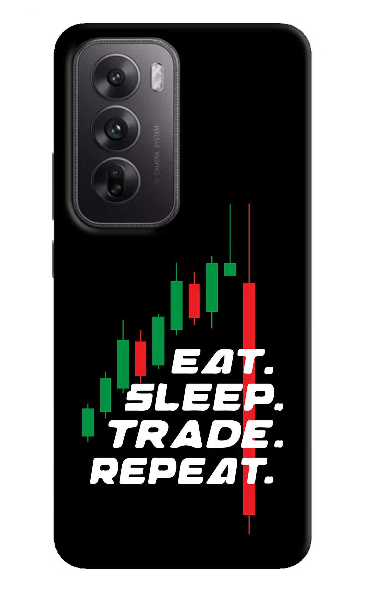 Eat Sleep Trade Repeat Oppo Reno12 5G Hard Case Back Cover by Casekaro
