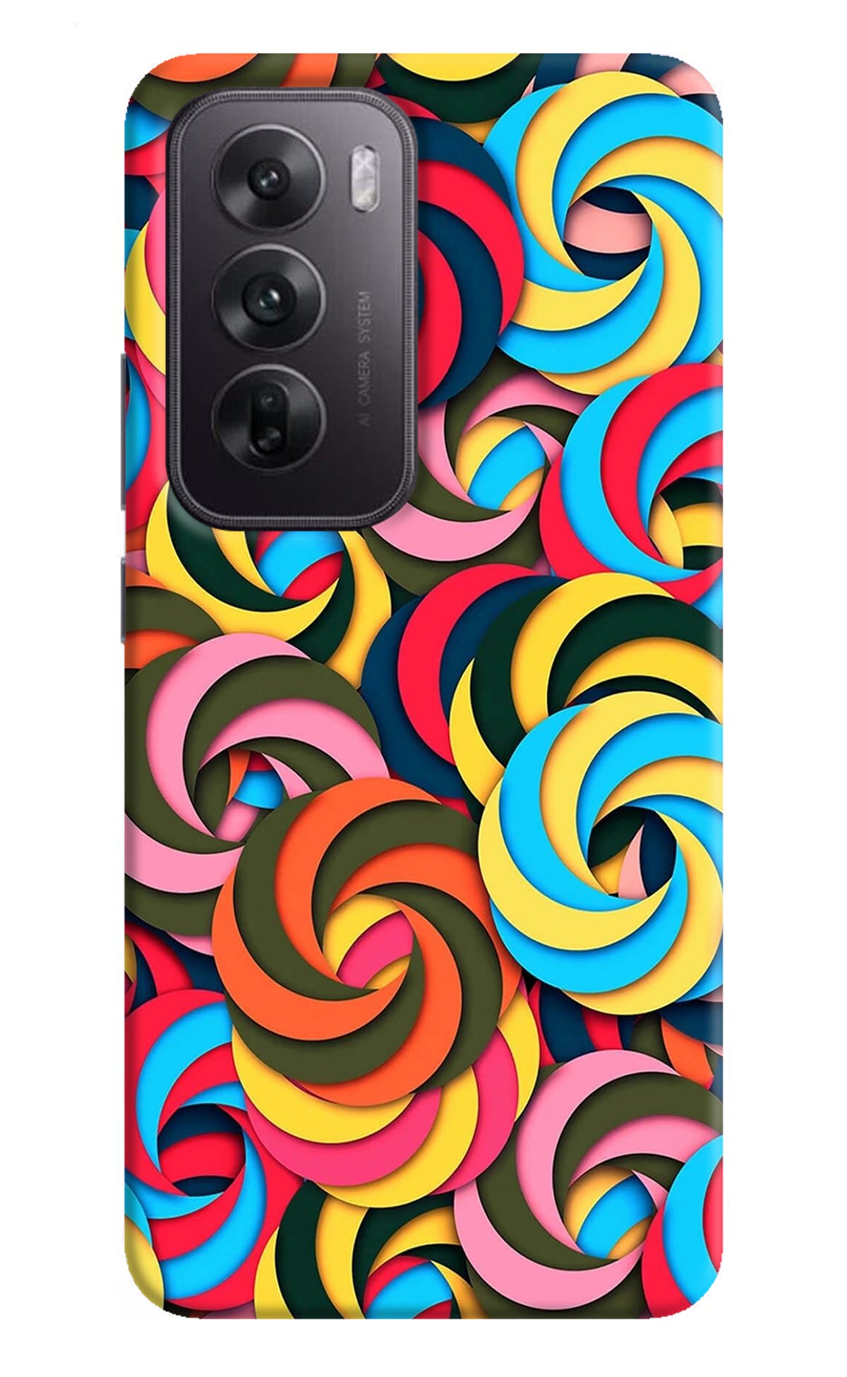 Spiral Pattern Oppo Reno12 5G Back Cover