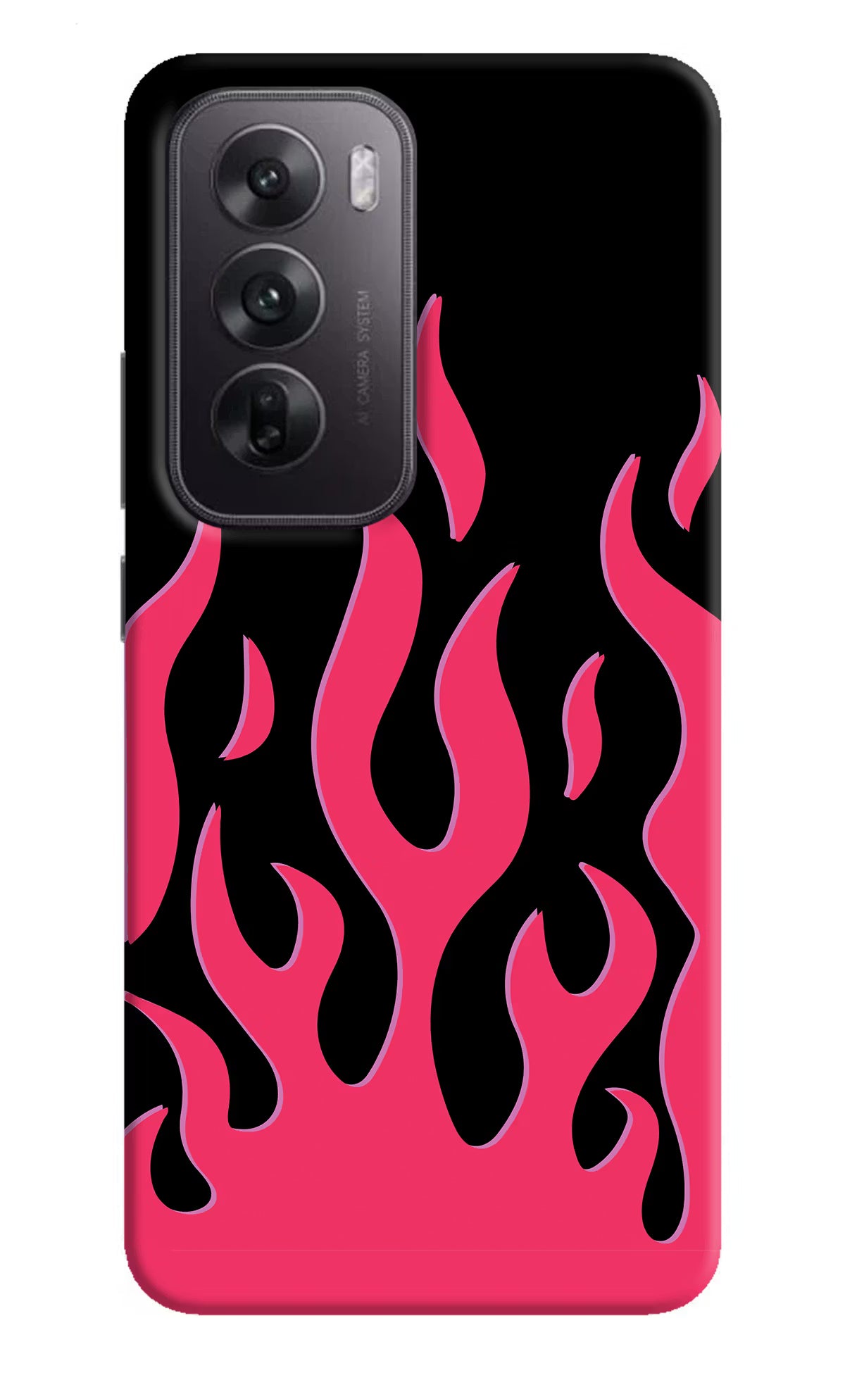 Fire Flames Oppo Reno12 5G Hard Case Back Cover by Casekaro