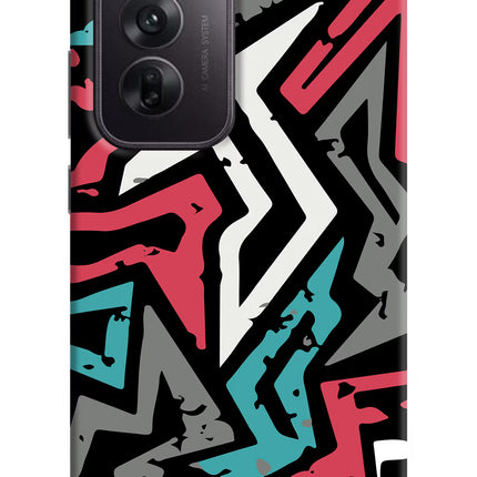 Geometric Graffiti Oppo Reno12 5G Hard Case Back Cover by Casekaro
