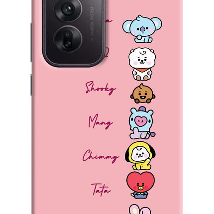BTS names Oppo Reno12 5G Hard Case Back Cover by Casekaro