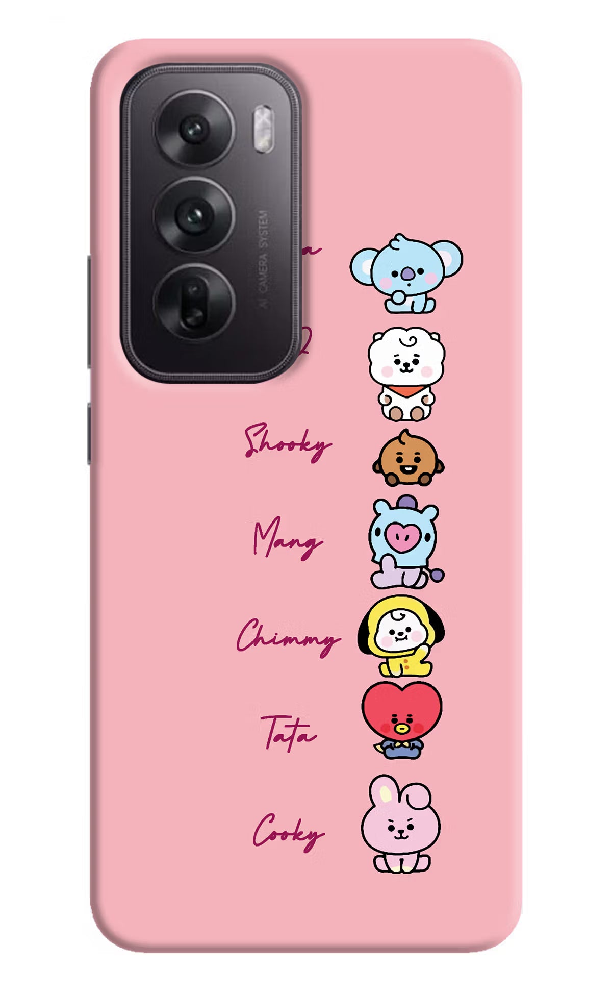 BTS names Oppo Reno12 5G Hard Case Back Cover by Casekaro