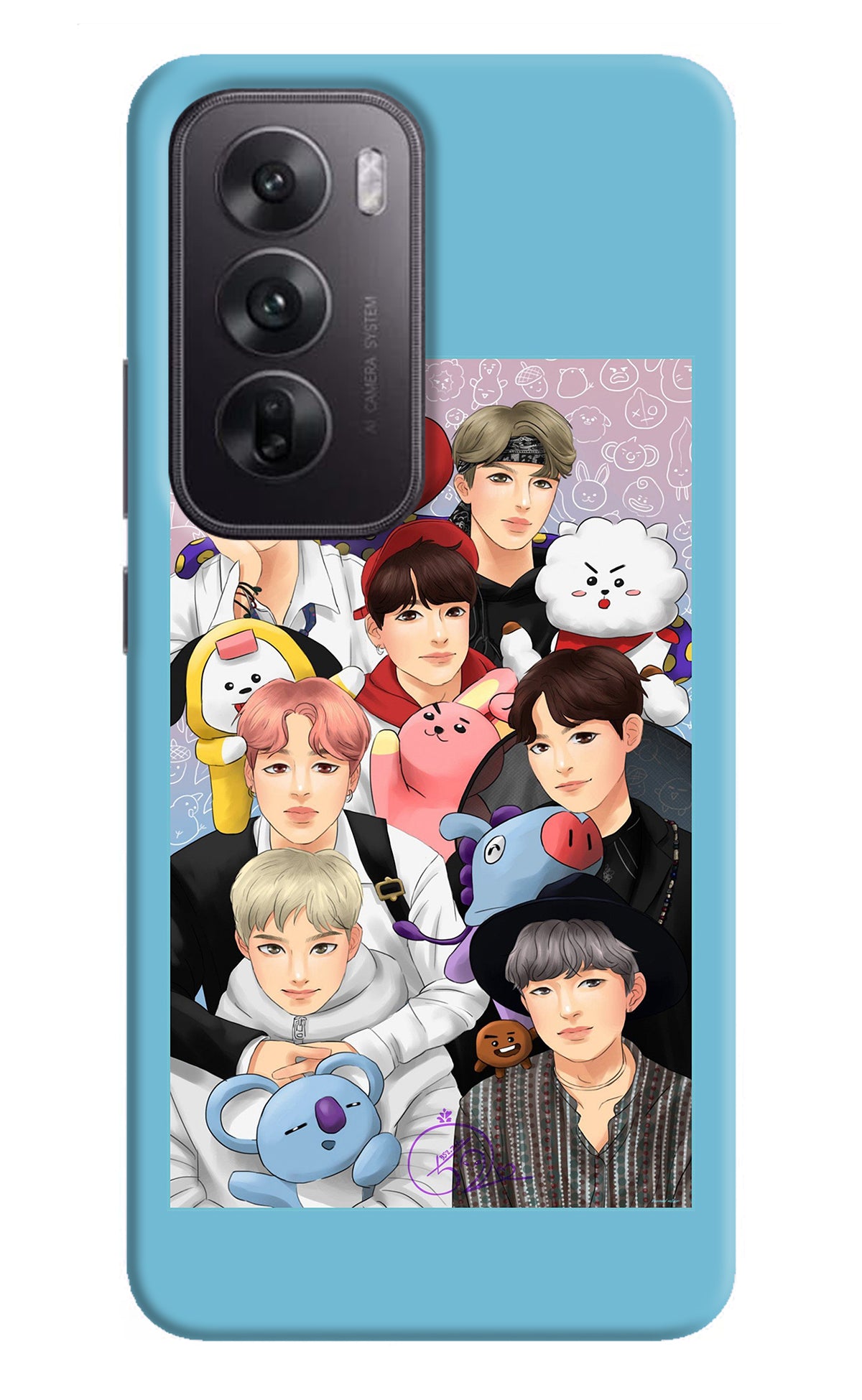 BTS with animals Oppo Reno12 5G Back Cover