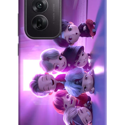 BTS Chibi Oppo Reno12 5G Hard Case Back Cover by Casekaro