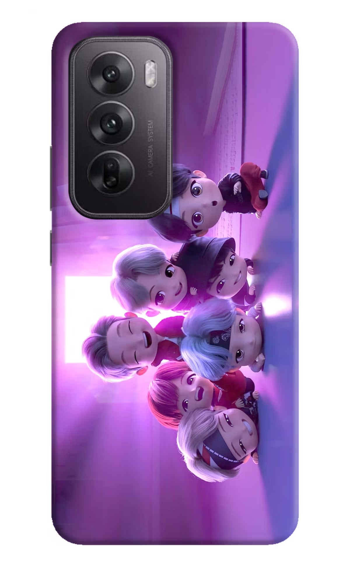 BTS Chibi Oppo Reno12 5G Hard Case Back Cover by Casekaro
