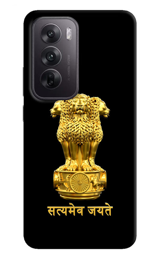 Satyamev Jayate Golden Oppo Reno12 5G Hard Case Back Cover by Casekaro