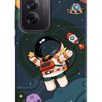 Cartoon Astronaut Oppo Reno12 5G Hard Case Back Cover by Casekaro