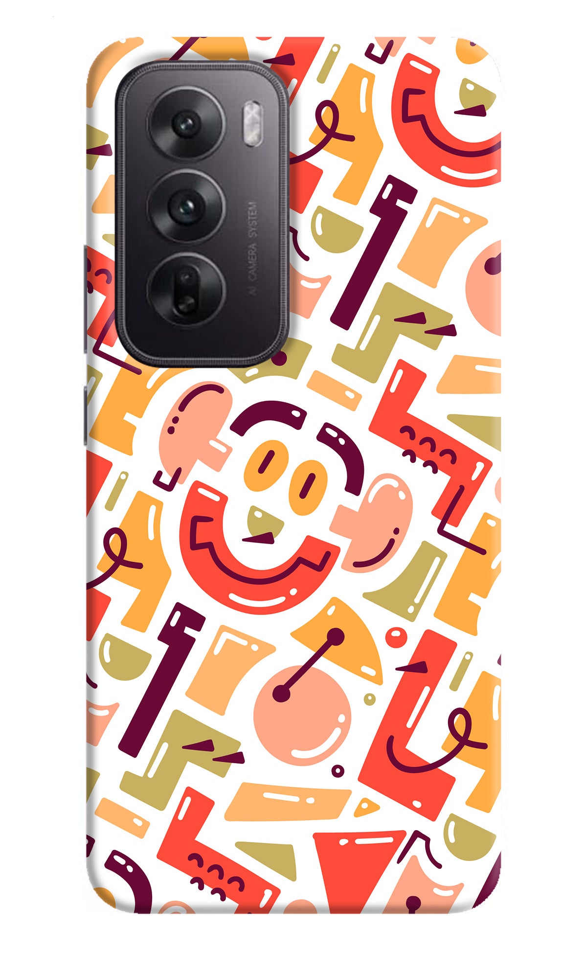 Doodle Pattern Oppo Reno12 5G Back Cover