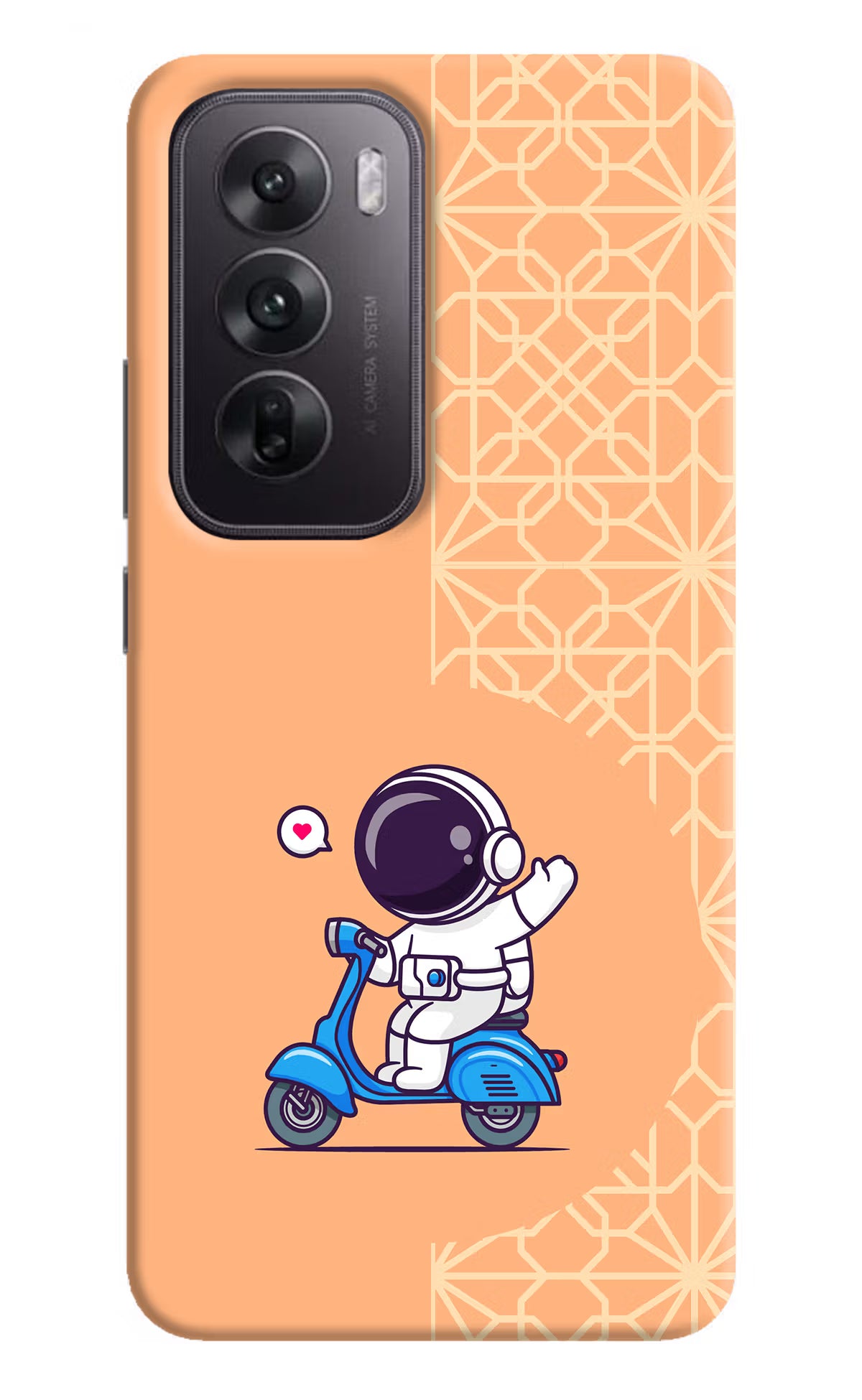 Cute Astronaut Riding Oppo Reno12 5G Hard Case Back Cover by Casekaro