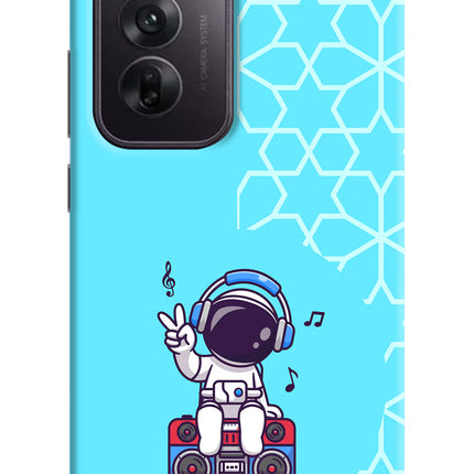Cute Astronaut Chilling Oppo Reno12 5G Hard Case Back Cover by Casekaro