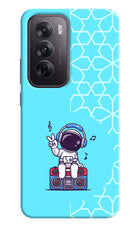 Cute Astronaut Chilling Oppo Reno12 5G Hard Case Back Cover by Casekaro
