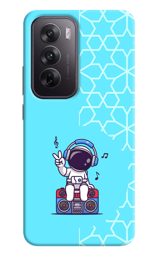 Cute Astronaut Chilling Oppo Reno12 5G Hard Case Back Cover by Casekaro