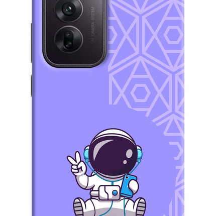 Cute Astronaut Chilling Oppo Reno12 5G Hard Case Back Cover by Casekaro