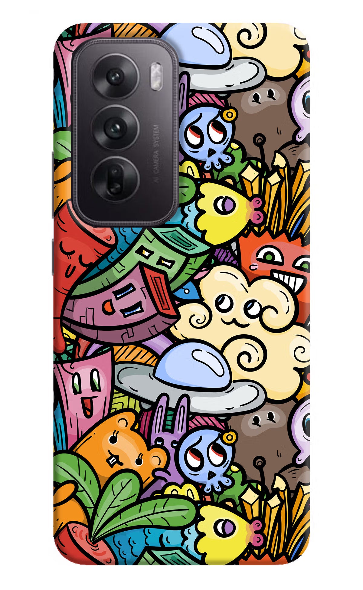 Veggie Doodle Oppo Reno12 5G Hard Case Back Cover by Casekaro