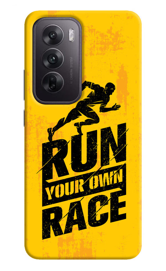 Run Your Own Race Oppo Reno12 5G Hard Case Back Cover by Casekaro