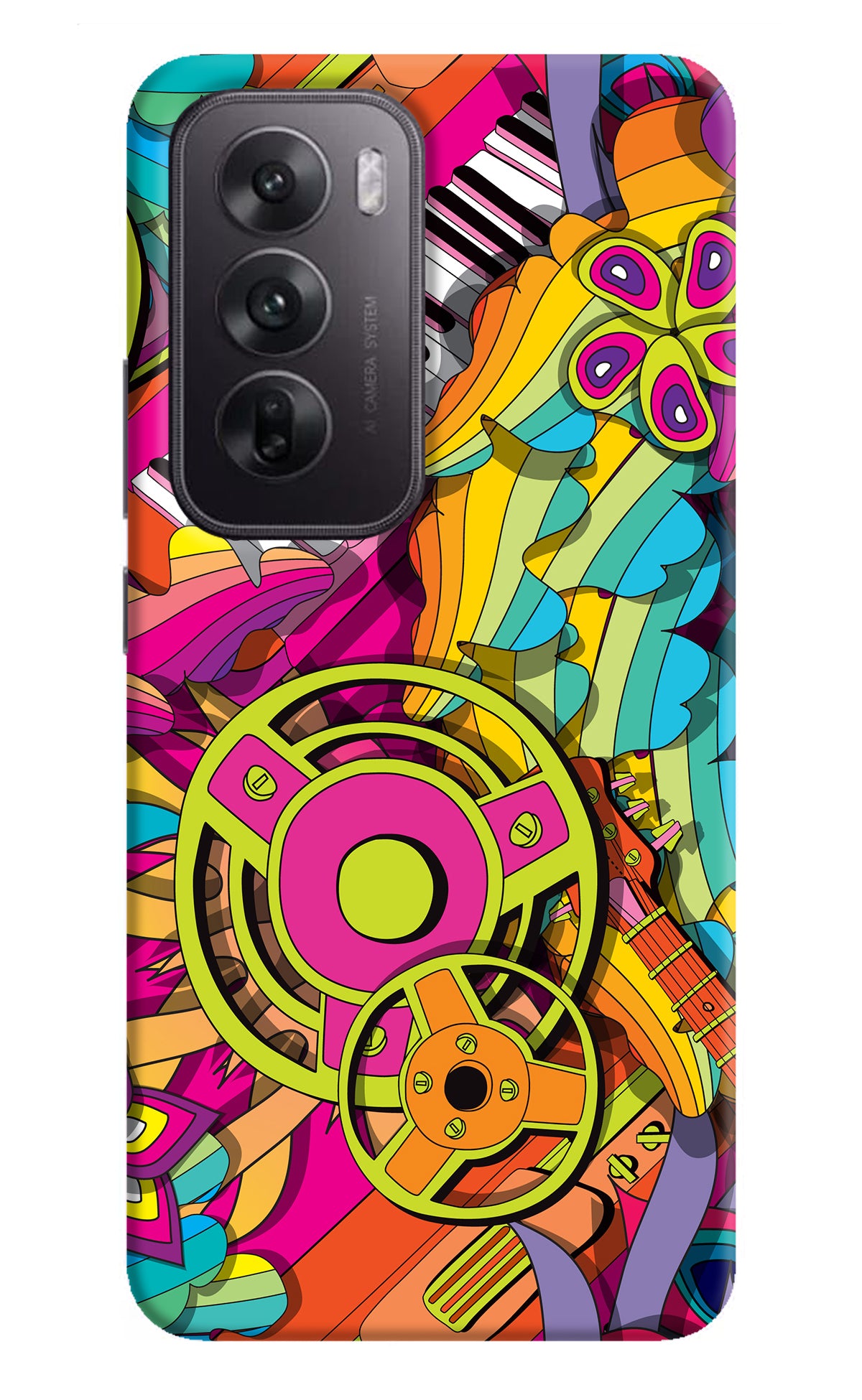 Music Doodle Oppo Reno12 5G Back Cover