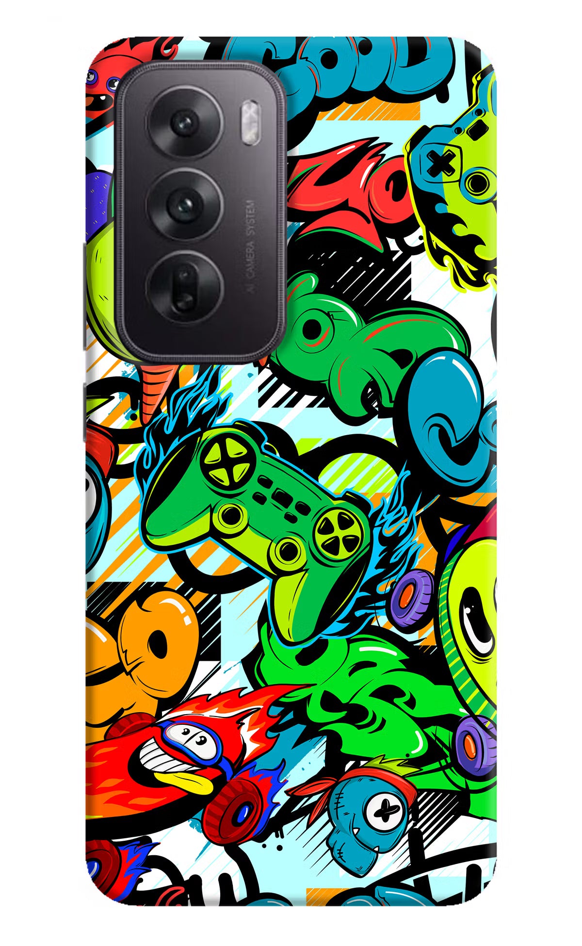 Game Doodle Oppo Reno12 5G Hard Case Back Cover by Casekaro