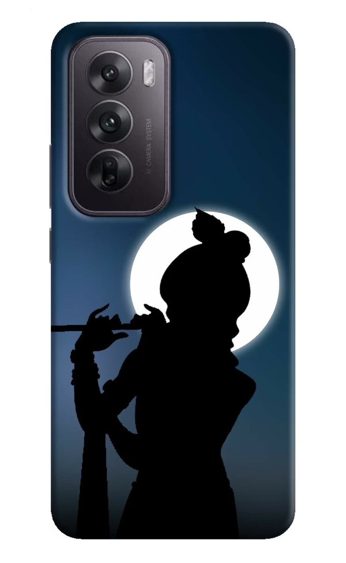 Shri Krishna Silhouette Oppo Reno12 5G Hard Case Back Cover by Casekaro