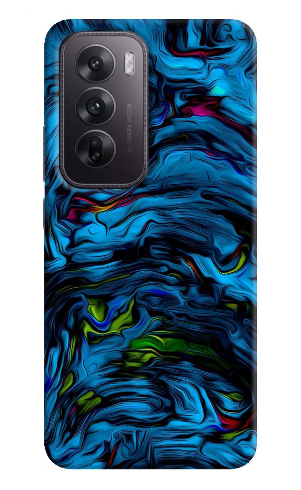 Dark Blue Abstract Oppo Reno12 5G Back Cover