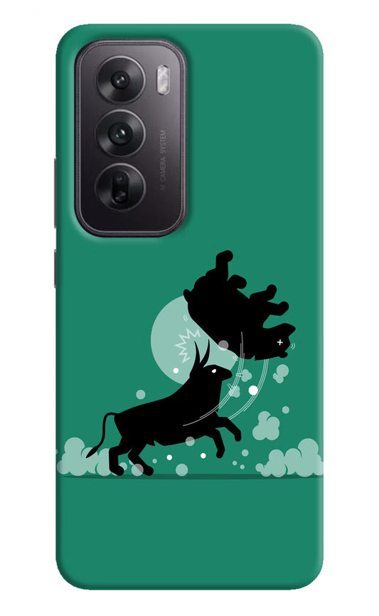 Bull Conqueror Oppo Reno12 5G Hard Case Back Cover by Casekaro