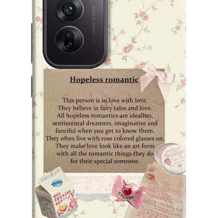 Hopeless Romantic Oppo Reno12 5G Hard Case Back Cover by Casekaro