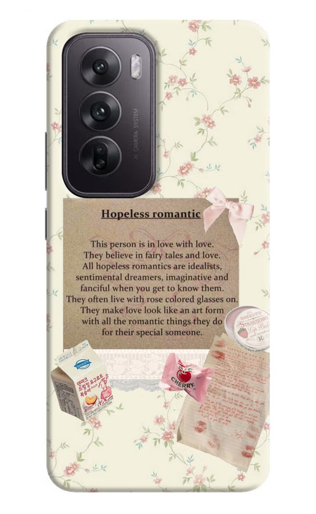 Hopeless Romantic Oppo Reno12 5G Hard Case Back Cover by Casekaro