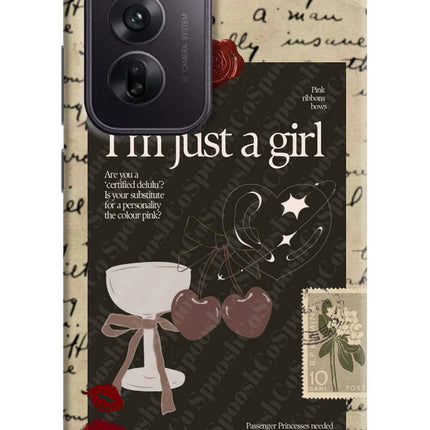 I am just a girl Oppo Reno12 5G Hard Case Back Cover by Casekaro