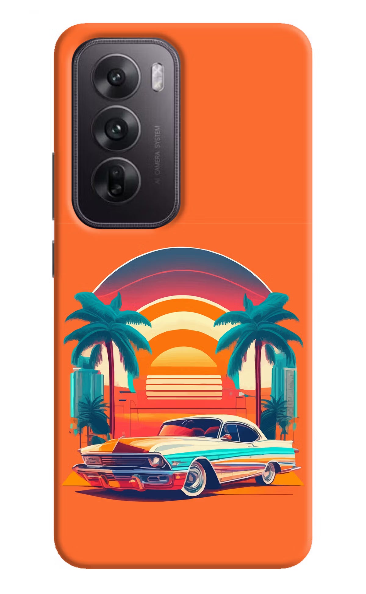 Palm Drive 80s Oppo Reno12 5G Hard Case Back Cover by Casekaro