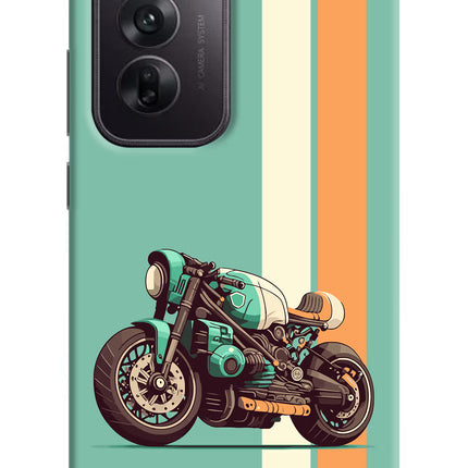 Striped Moto Drift Oppo Reno12 5G Hard Case Back Cover by Casekaro