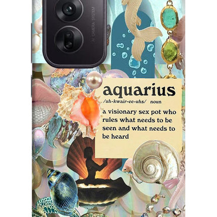 Aquarius Zodiac Oppo Reno12 5G Hard Case Back Cover by Casekaro