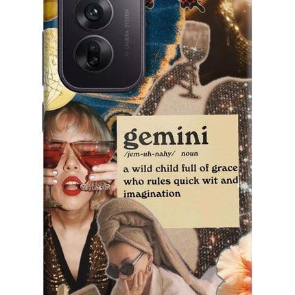 Gemini Zodiac Oppo Reno12 5G Hard Case Back Cover by Casekaro