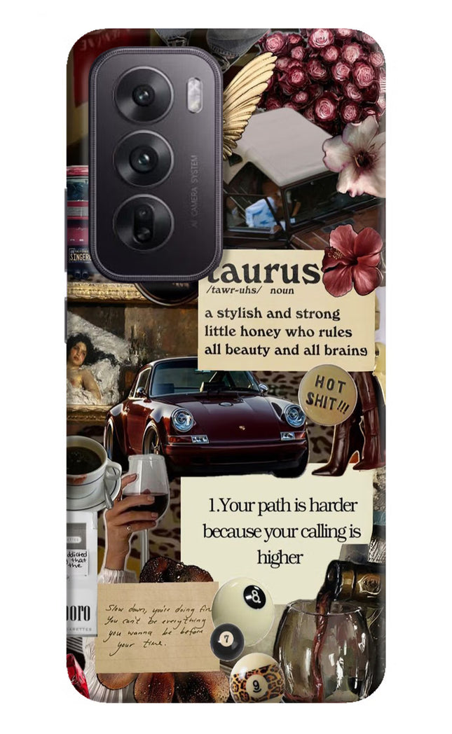 Taurus Zodiac Oppo Reno12 5G Hard Case Back Cover by Casekaro