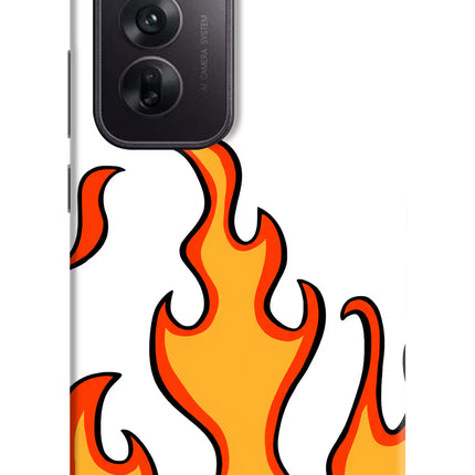 Fired Up – White Oppo Reno12 5G Hard Case Back Cover by Casekaro