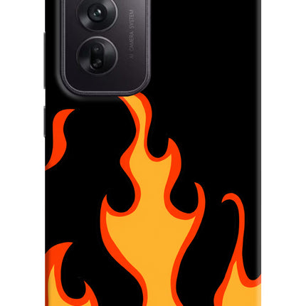 Fired Up – Black Oppo Reno12 5G Hard Case Back Cover by Casekaro
