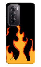 Fired Up – Black Oppo Reno12 5G Hard Case Back Cover by Casekaro