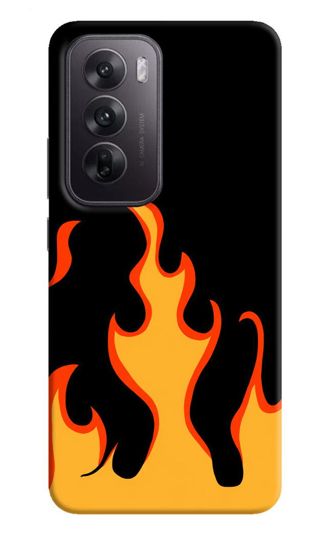Fired Up – Black Oppo Reno12 5G Hard Case Back Cover by Casekaro