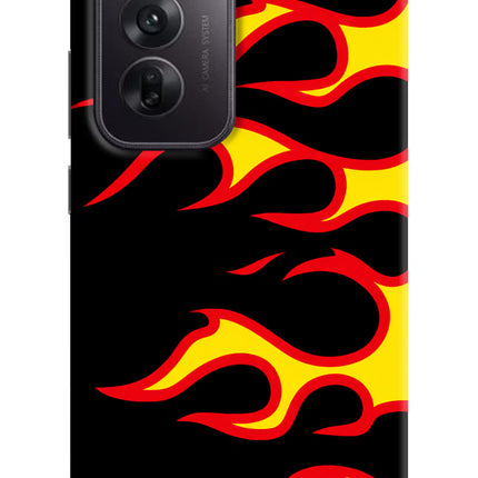 Side Sweep Flames Oppo Reno12 5G Hard Case Back Cover by Casekaro
