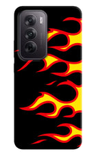 Side Sweep Flames Oppo Reno12 5G Hard Case Back Cover by Casekaro