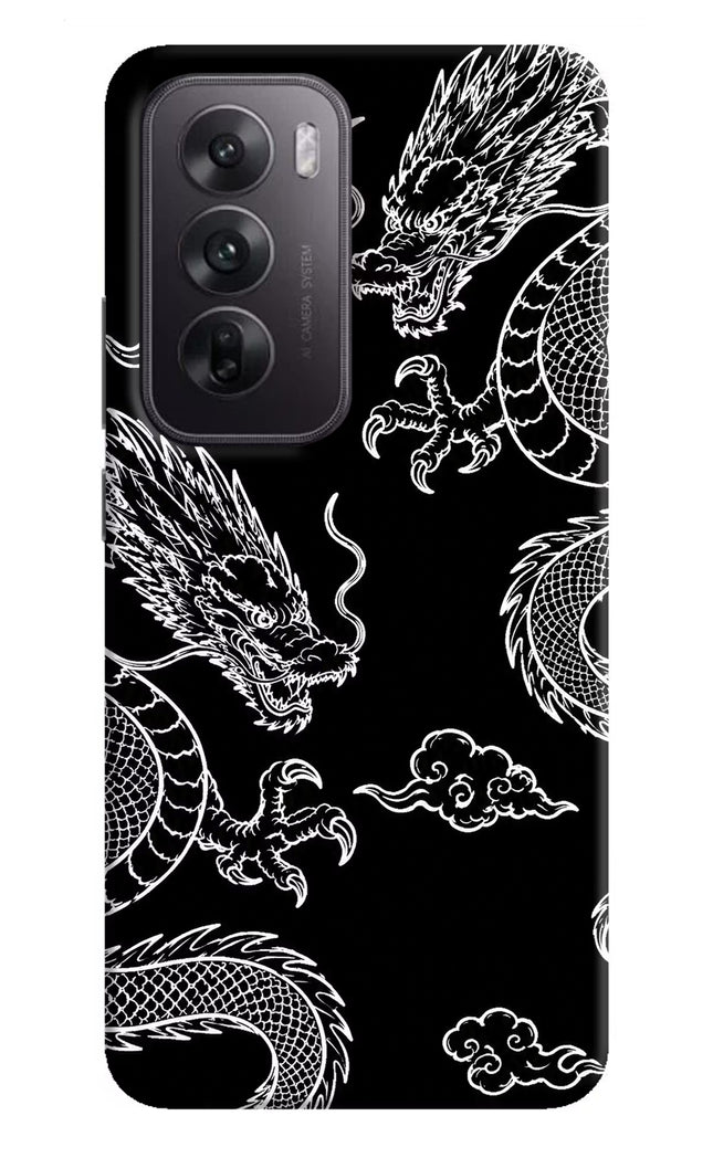 Twin Dragons Oppo Reno12 5G Hard Case Back Cover by Casekaro