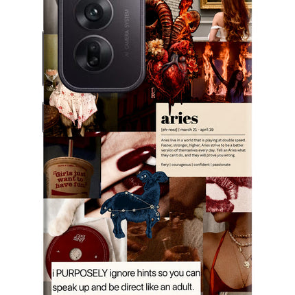 Zodiac Aries Oppo Reno12 5G Hard Case Back Cover by Casekaro